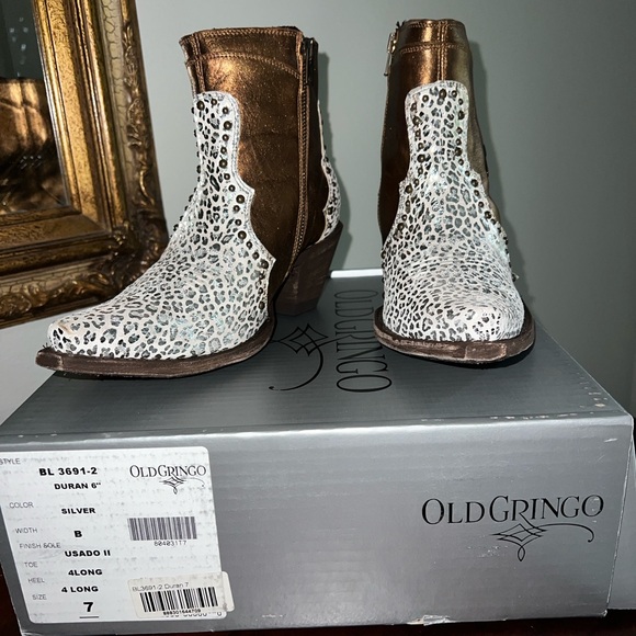 NEW! OLD GRINGO DURAN LEATHER ANKLE WESTERN BOOTS BOX & DUST BAG - Picture 4 of 9